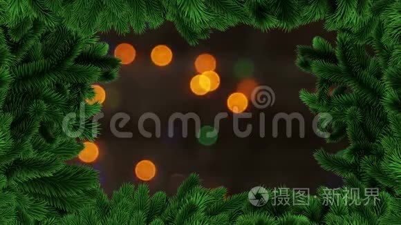 圣诞树边有发光的灯视频
