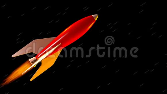 太空红色复古玩具火箭无缝环视频的预览图