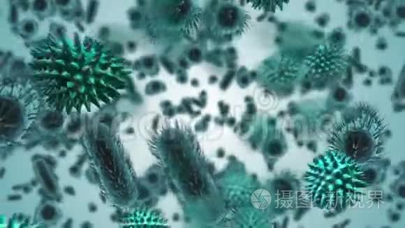 绿色病毒漂浮视频