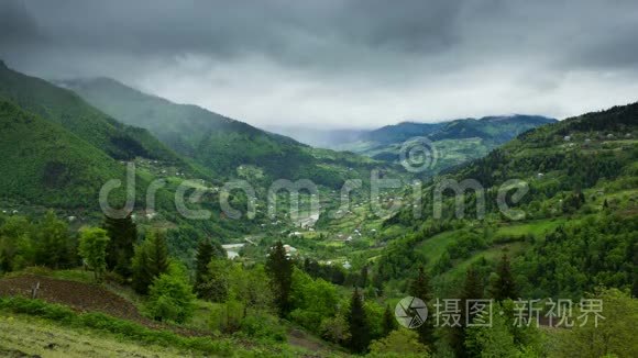 格鲁吉亚山脉景观的时间推移视频