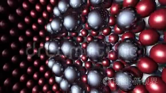 原子金属红色球体视频
