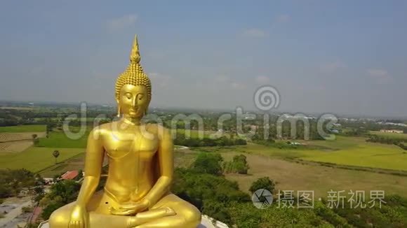 泰国大佛，空中场景从空中飞人滑左