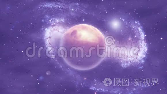 有行星和星云的太空场景视频