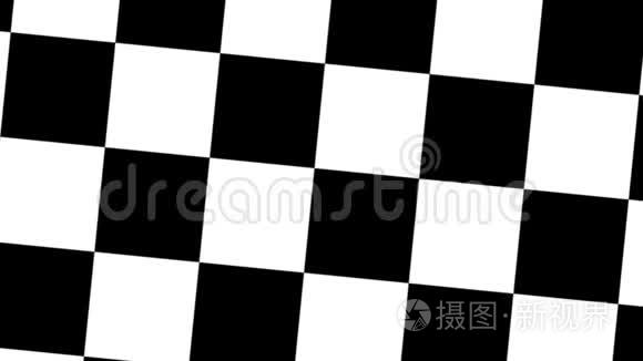 黑白棋盘旋转动画视频