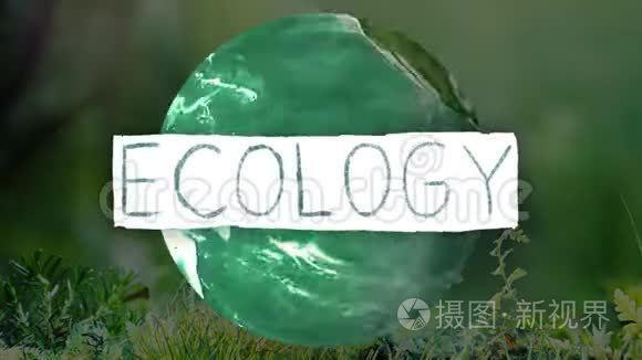带有生态主题背景的动画标志视频