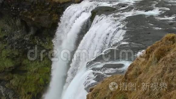 冰岛的斯科加沃斯瀑布视频