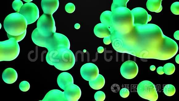 抽象的绿色最小艺术液体背景