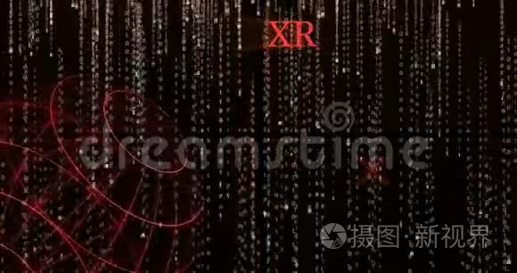 将XRPX RP符号与下落的二进制代码符号发光