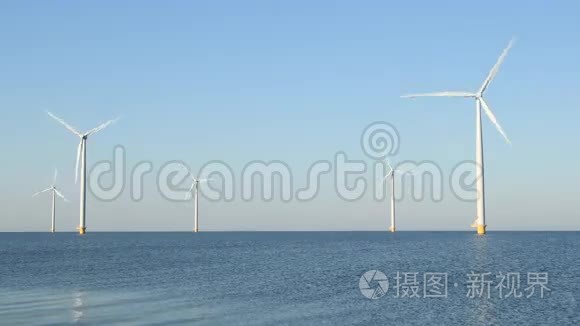 风力涡轮机海上风力公园视频