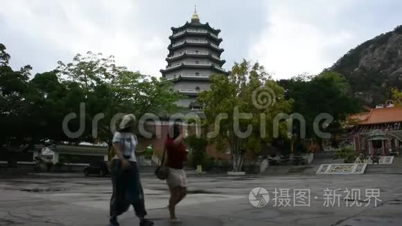 中国潮州市汕头天坛花园天坛寺视频