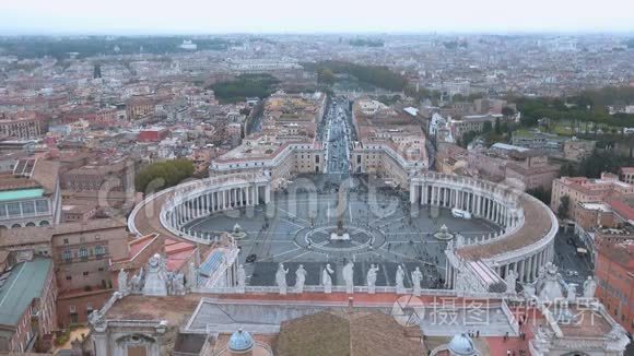 对罗马梵蒂冈城的惊人鸟瞰视频
