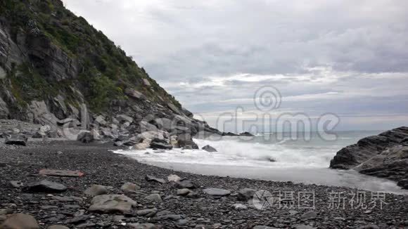 利古里亚海的海滩视频