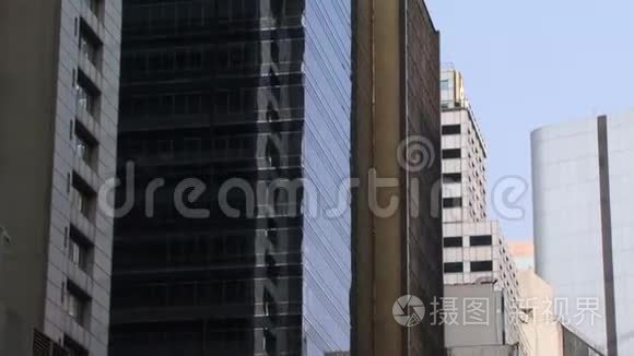 从电车上看到香港城市建筑视频