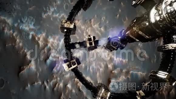 探测火星上空的宇宙飞船视频