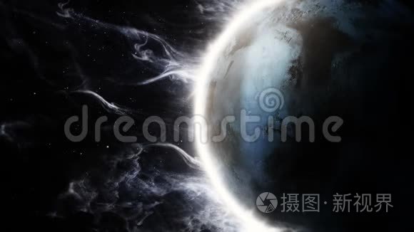 3一个具有惊人大气的外星星球的D动画