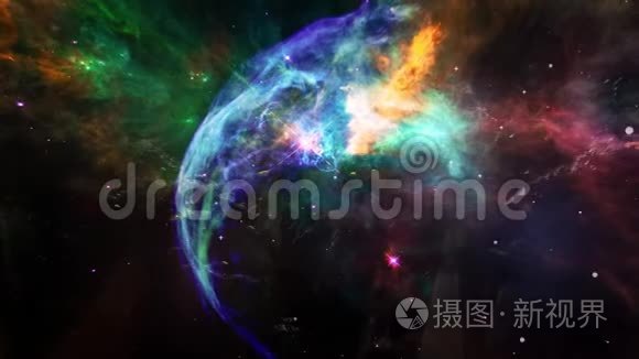 移动尘埃和等离子彩云和恒星视频