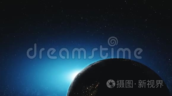 令人惊叹的地球旋转星空轨道视频