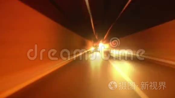 穿过隧道模糊发光视频