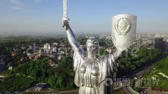 乌克兰基辅祖国纪念碑Drone视频