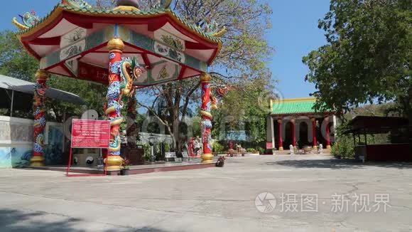 泰国芭堤雅的中国凉亭和佛寺视频