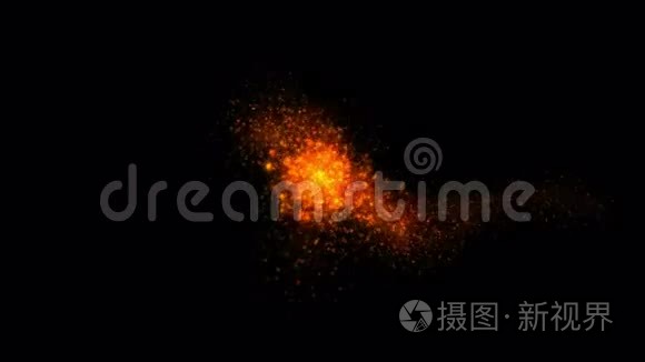 抽象烟火粒子爆炸背景和火焰星云，耀斑火花火焰。