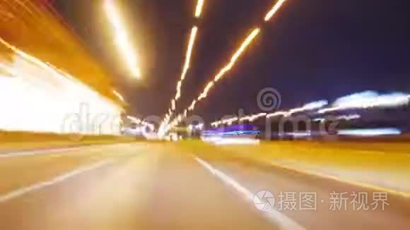 超高速夜间城市交通运动