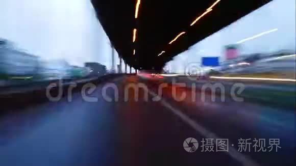超高速夜间城市交通运动视频