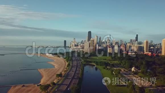 芝加哥市中心的景色视频