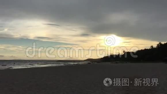 日落时分海滩视频