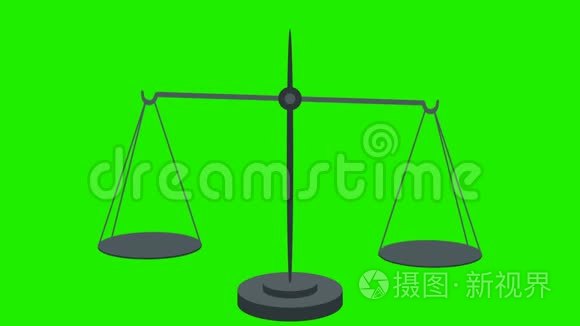 在环形绿色屏幕上秤重相等视频