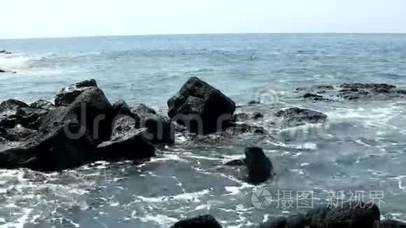 夏威夷科纳的黑色熔岩视频