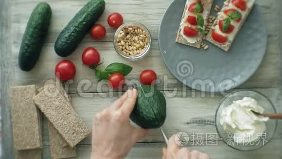 烹饪健康素食三明治视频