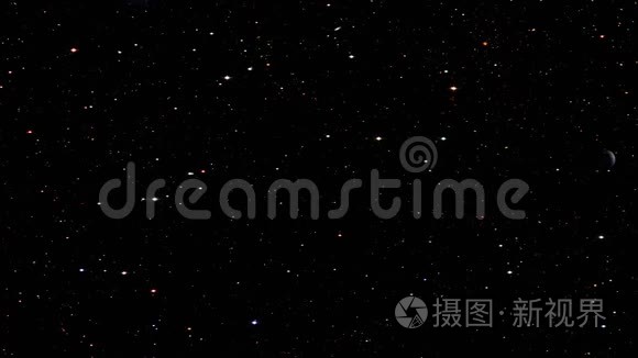 宇宙星系中有恒星背景的地球视频