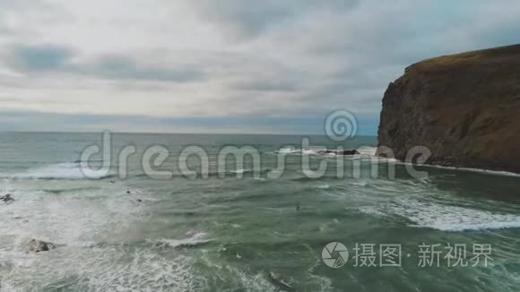 康沃尔海岸线的空中景观视频