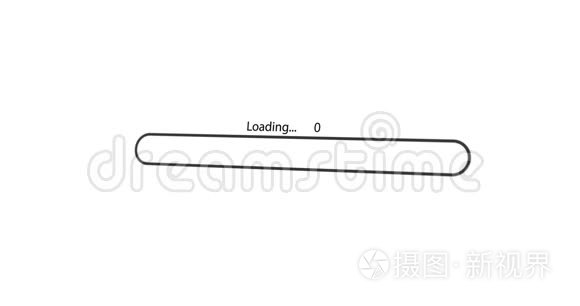 动画-白色背景上的现代旋转加载条。 带有阿尔法哑光的录像。