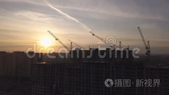 现代城市建设与发展的鸟瞰图视频