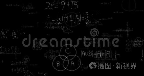 黑板上的数学公式视频