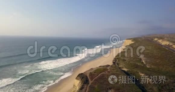 太平洋海岸线鸟瞰图视频