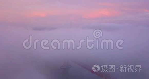 金门大桥空中日落景观视频