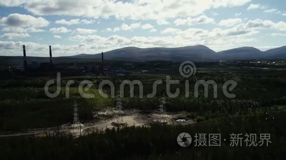 电柱空中观景视频