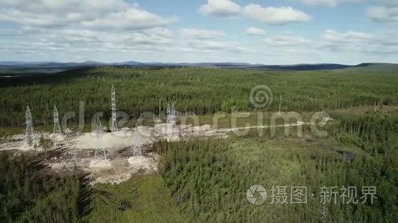 电柱空中观景视频