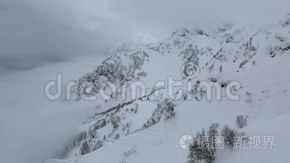 高加索山脉美丽的山峰视频