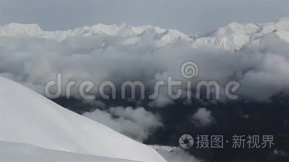 高加索山脉美丽的山峰视频