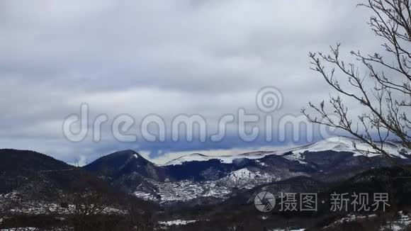 法国比利牛斯的雪景视频