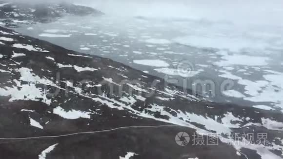 格陵兰冰峡湾的空中景观视频