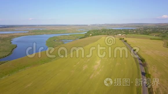 多瑙河三角洲湿地鸟瞰图视频