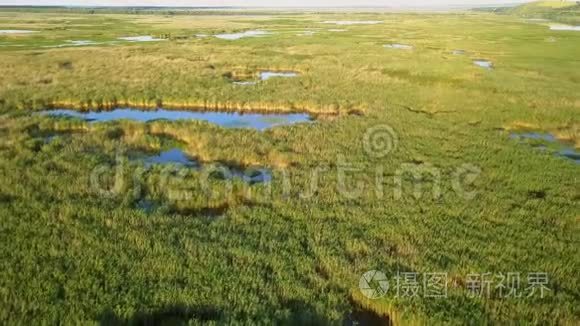 多瑙河三角洲湿地鸟瞰图