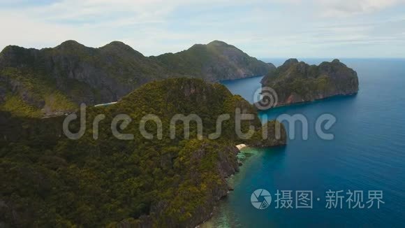 热带岛屿，鸟瞰图.. 埃尔尼多