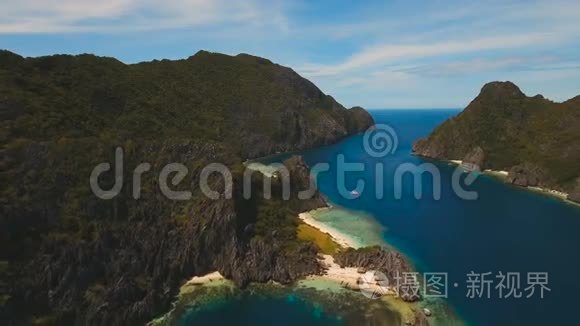 热带岛屿和沙滩，鸟瞰.. El Nido