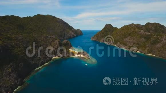 热带岛屿和沙滩，鸟瞰.. El Nido